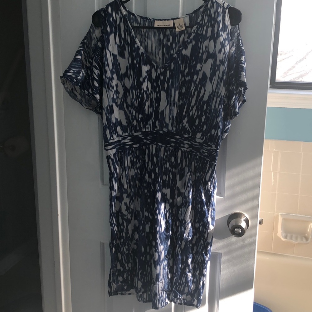 Blue and White DKNY Dress